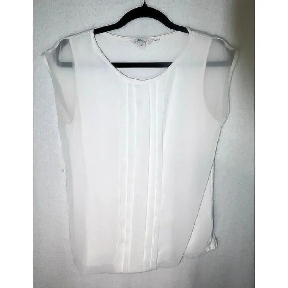 BODEN Pleat Front Top White Shirt Tee WA703‎ Size US 8